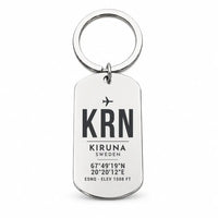 Thumbnail for Kiruna Airport KRN - Key Chain - Original Design - Silver