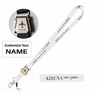 Thumbnail for Kiruna City Series seat belt lanyard - white with name