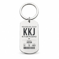 Thumbnail for Kitakyushu Airport KKJ - Key Chain - Boarding Pass Style - Silver