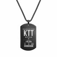 Thumbnail for Kittilä Airport KTT - Necklace - Boarding Pass Style - Black