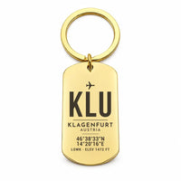 Thumbnail for Klagenfurt Airport KLU - Key Chain - Original Design - Gold