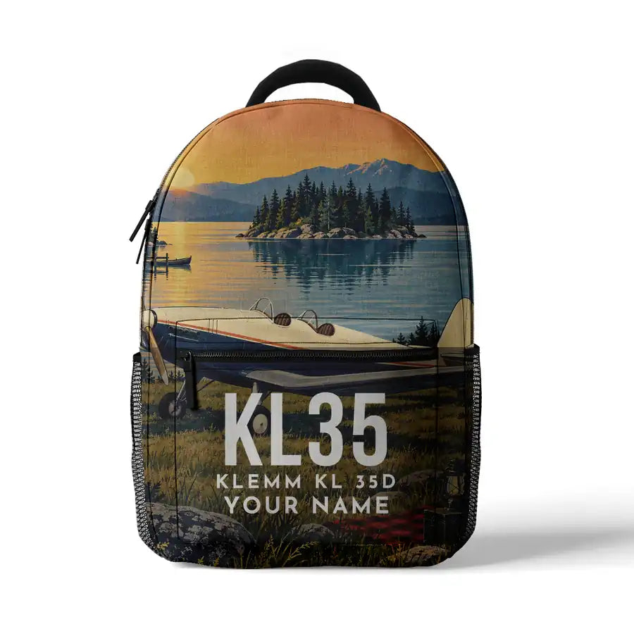 Klemm Kl 35D - 3D Backpack - 3D Scene + Name