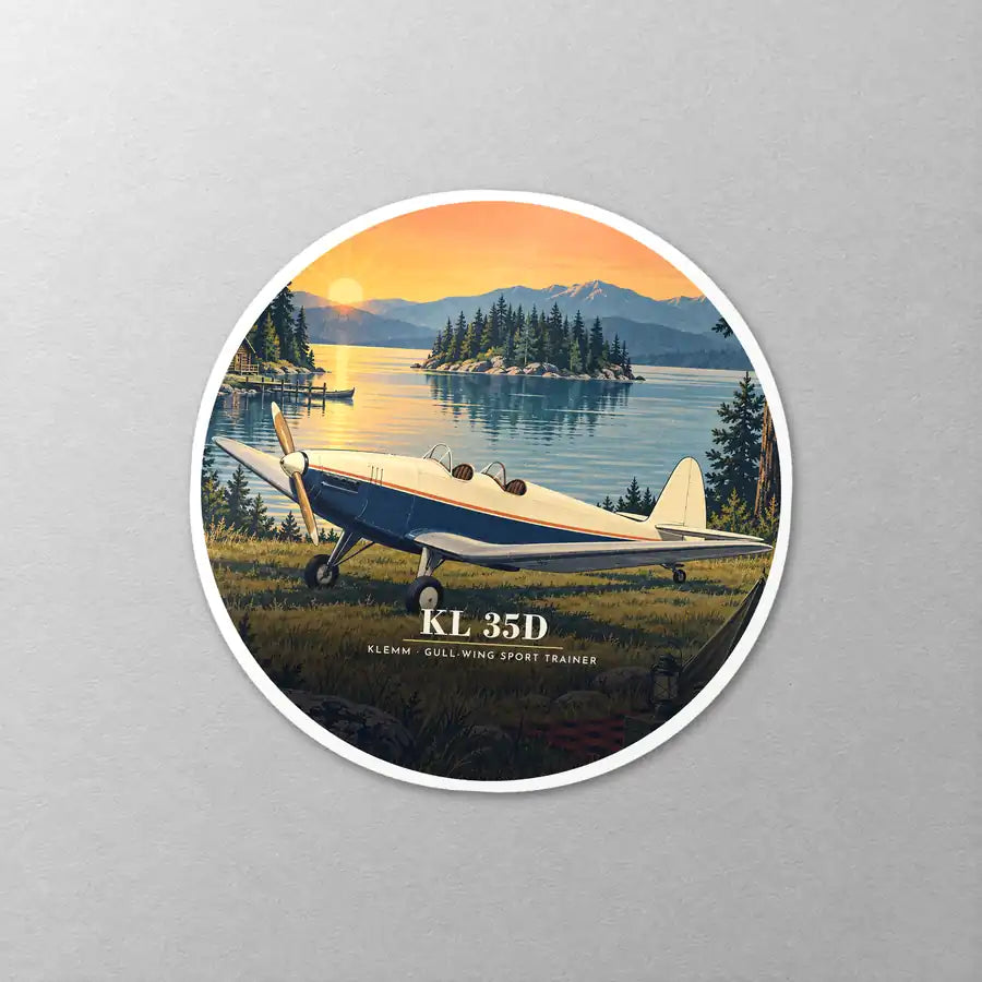 Klemm Kl 35D - 3D - Circle Sticker - Close-up