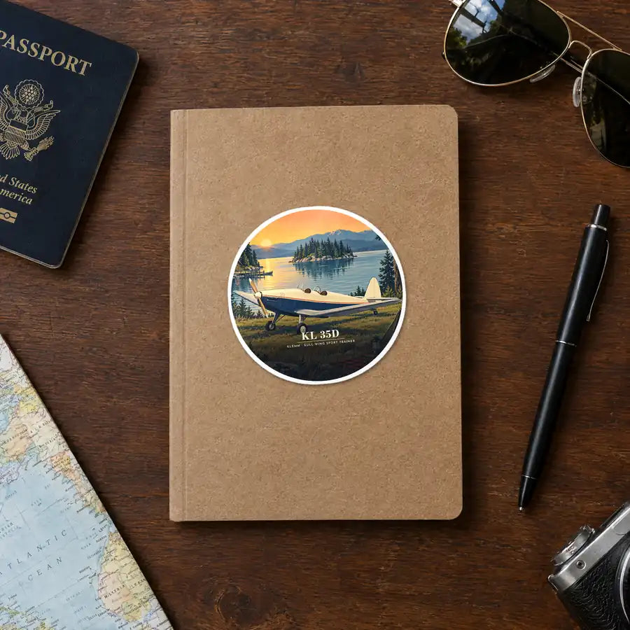 Klemm Kl 35D - 3D - Circle Sticker - Notebook