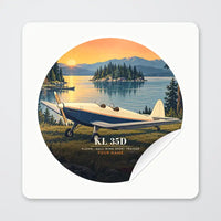 Thumbnail for Klemm Kl 35D - 3D + Name - Circle Sticker - Peel