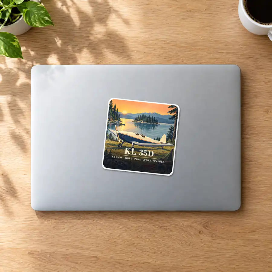 Klemm Kl 35D - 3D - Square Sticker - MacBook