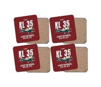 Thumbnail for Klemm Kl 35D - Cartoon - Coaster Set - Dark Red