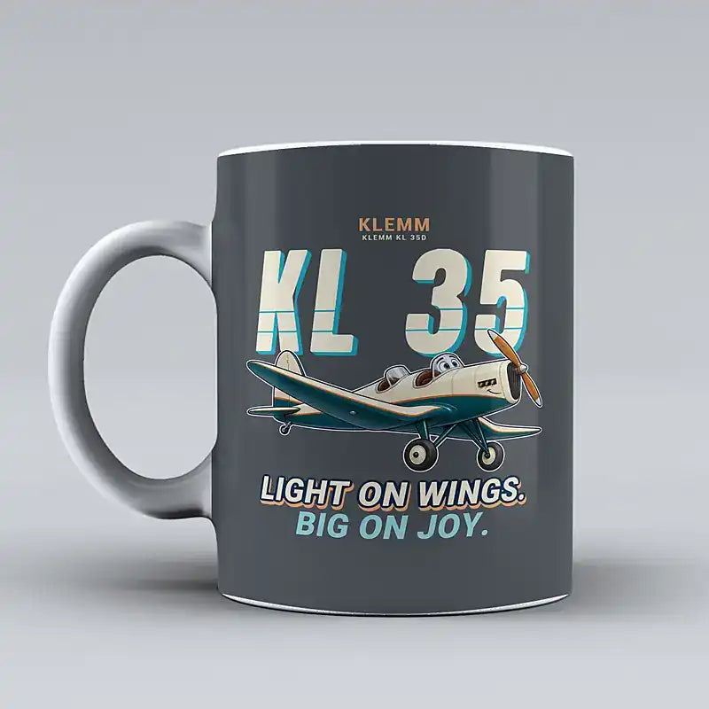 Klemm Kl 35D - Cartoon - Mug - Gray