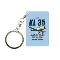 Thumbnail for Klemm Kl 35D - Cartoon + Name - Key Chain - Light Blue