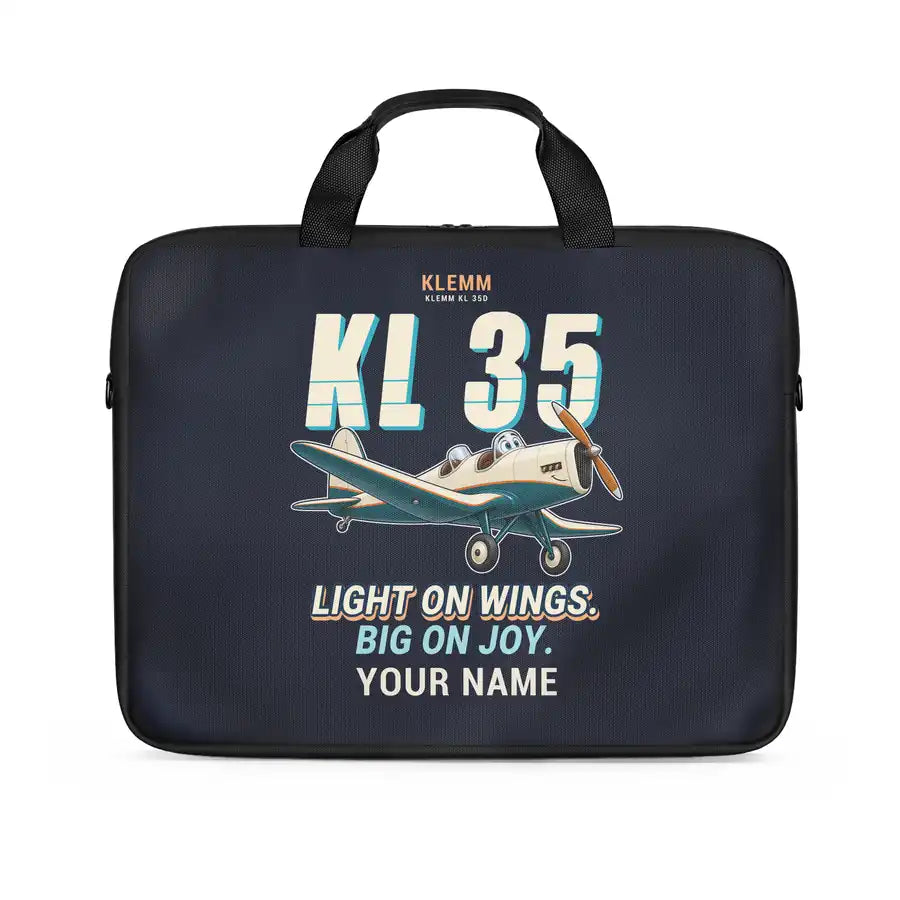 Klemm Kl 35D - Cartoon + Name - Laptop Bag