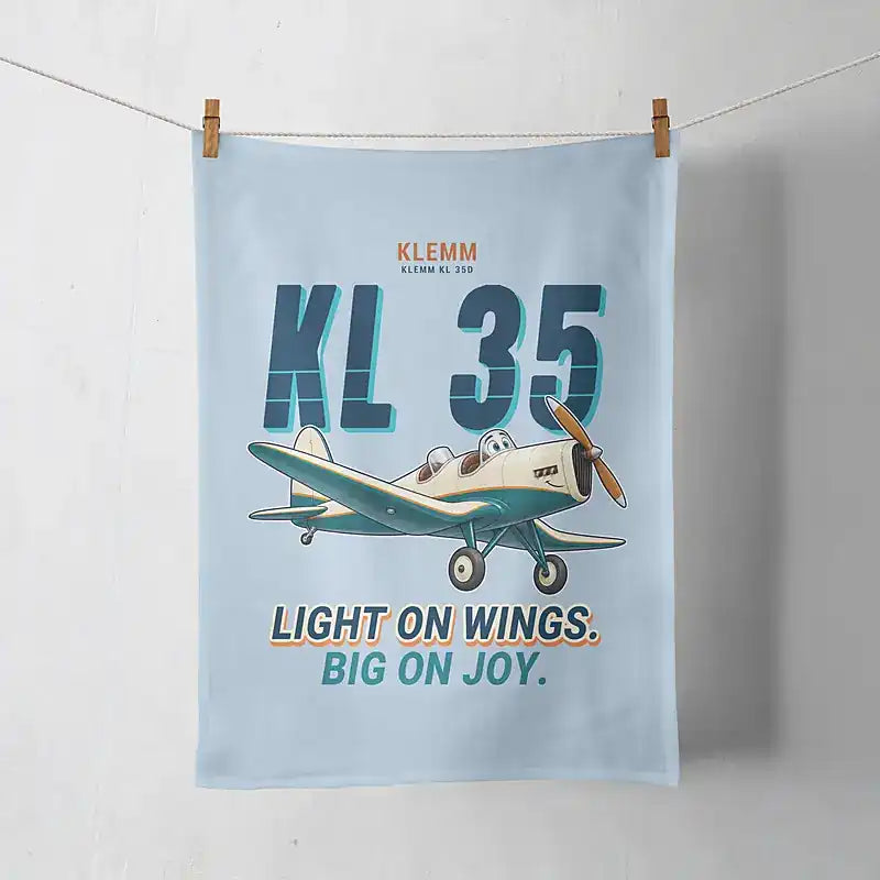 Klemm Kl 35D - Cartoon - Towel - Light Blue