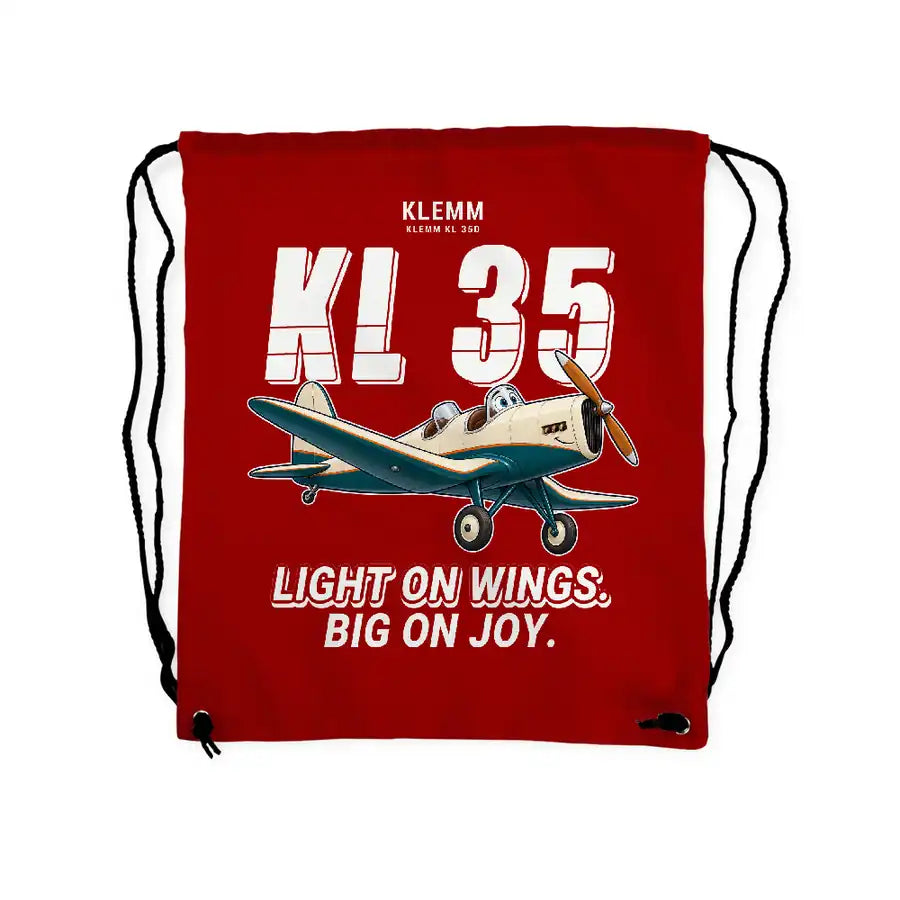 Klemm Kl 35D - Drawstring Bag - Cartoon - Red