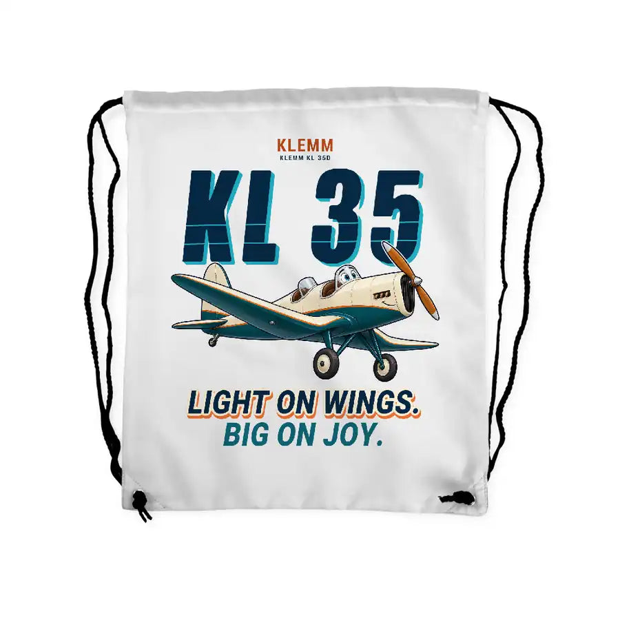 Klemm Kl 35D - Drawstring Bag - Cartoon - White