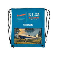 Thumbnail for Klemm Kl 35D - Drawstring Bag - Classic + Name - Light Blue