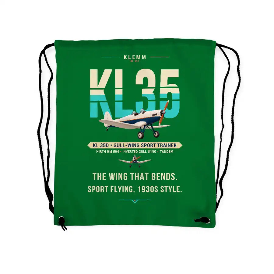 Klemm Kl 35D - Drawstring Bag - Original - Green