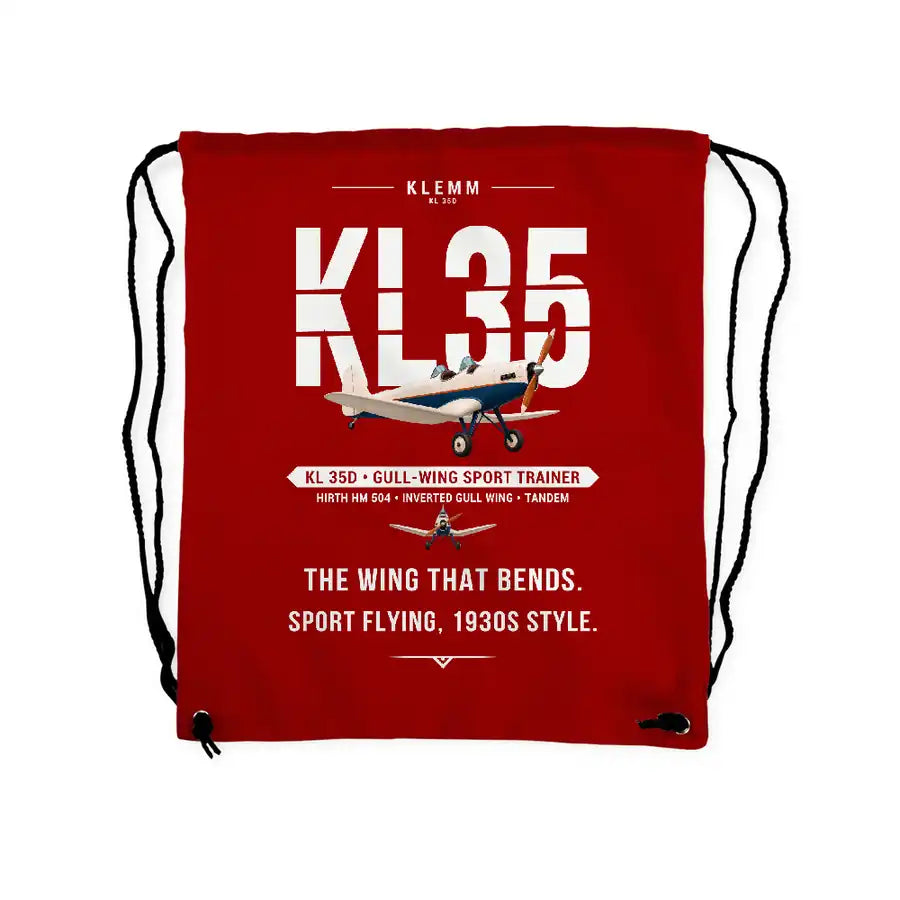 Klemm Kl 35D - Drawstring Bag - Original - Red