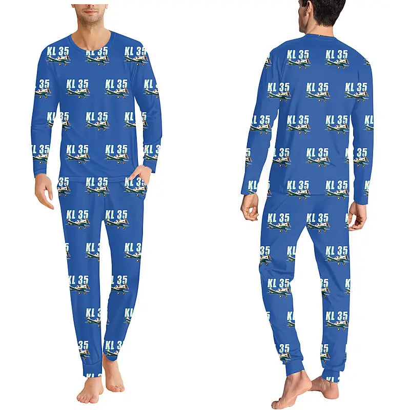 Klemm Kl 35D - Men Pajamas - Cartoon Pattern - Blue