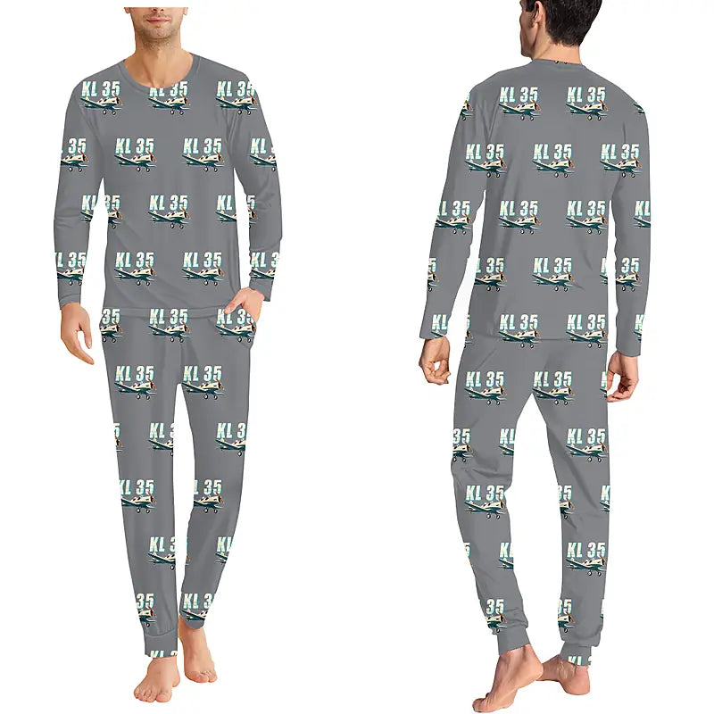 Klemm Kl 35D - Men Pajamas - Cartoon Pattern - Gray