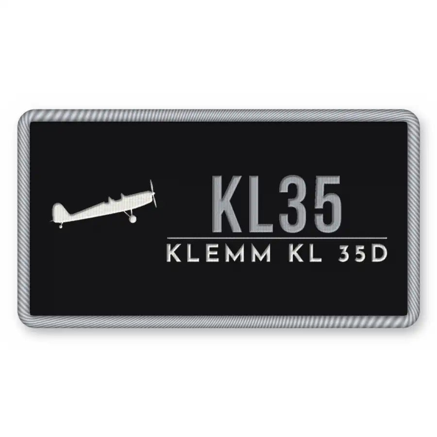 Klemm Kl 35D Patches - Rectangle - Black Silver