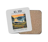 Thumbnail for Klemm Kl 35D - Poster - Coaster - Light Gray