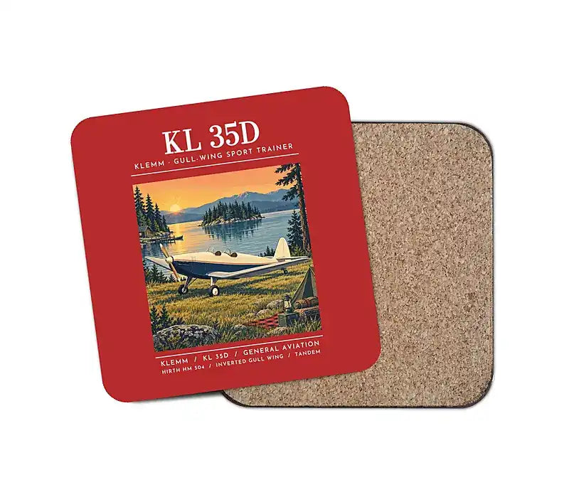 Klemm Kl 35D - Poster - Coaster - Red