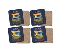 Thumbnail for Klemm Kl 35D - Poster - Coaster Set - Navy Blue