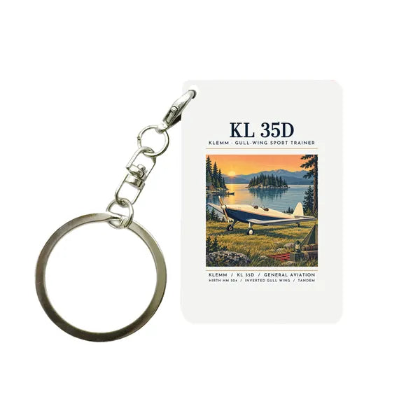 Klemm Kl 35D - Poster - Key Chain - White