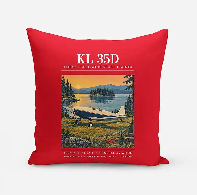 Klemm Kl 35D - Poster - Pillow - Red