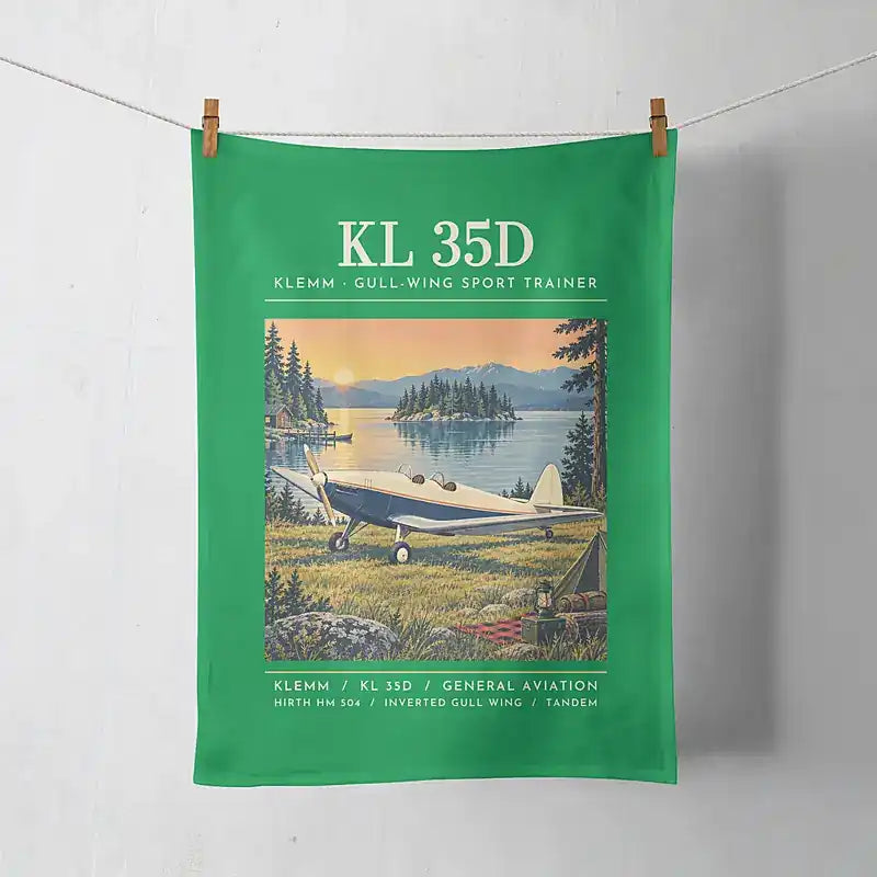 Klemm Kl 35D - Poster - Towel - Green