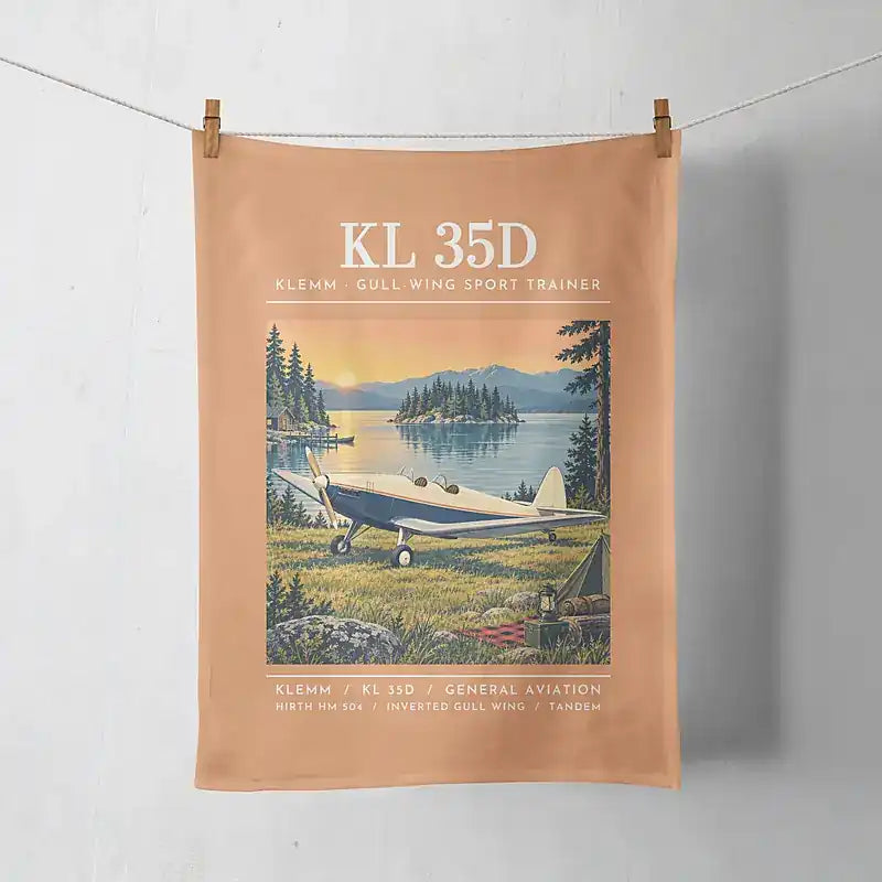Klemm Kl 35D - Poster - Towel - Orange
