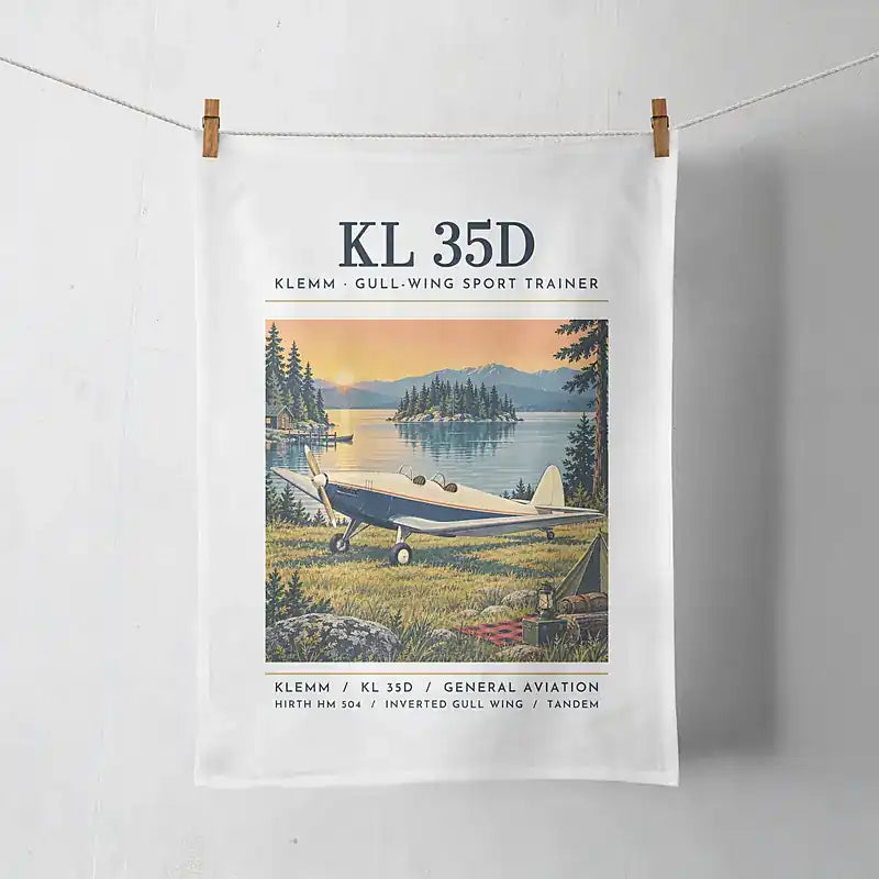 Klemm Kl 35D - Poster - Towel - White