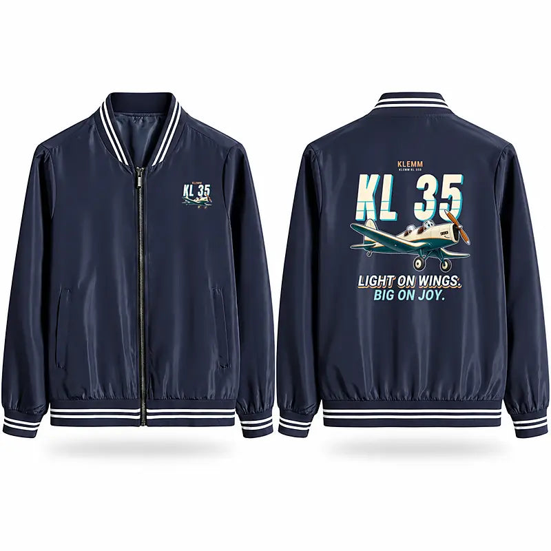 Klemm Kl 35D Stylish Jackets - Baseball Collar - Cartoon - Navy Blue
