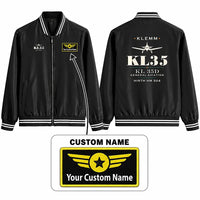 Thumbnail for Klemm Kl 35D Stylish Jackets - Baseball Collar - Heritage + Name - Black
