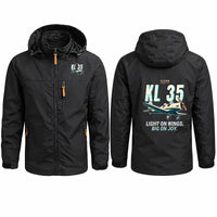 Thumbnail for Klemm Kl 35D Stylish Jackets - Hooded Windbreaker - Cartoon - Black