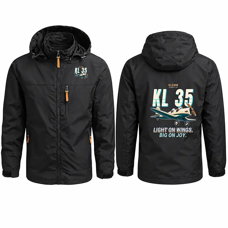 Klemm Kl 35D Stylish Jackets - Hooded Windbreaker - Cartoon - Black
