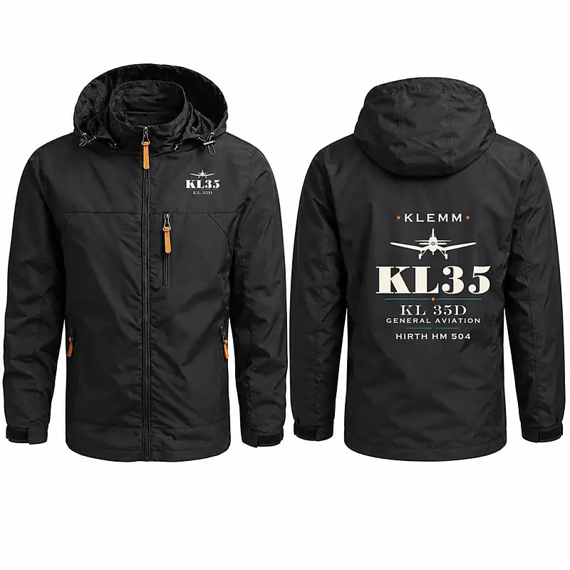 Klemm Kl 35D Stylish Jackets - Hooded Windbreaker - Heritage - Black