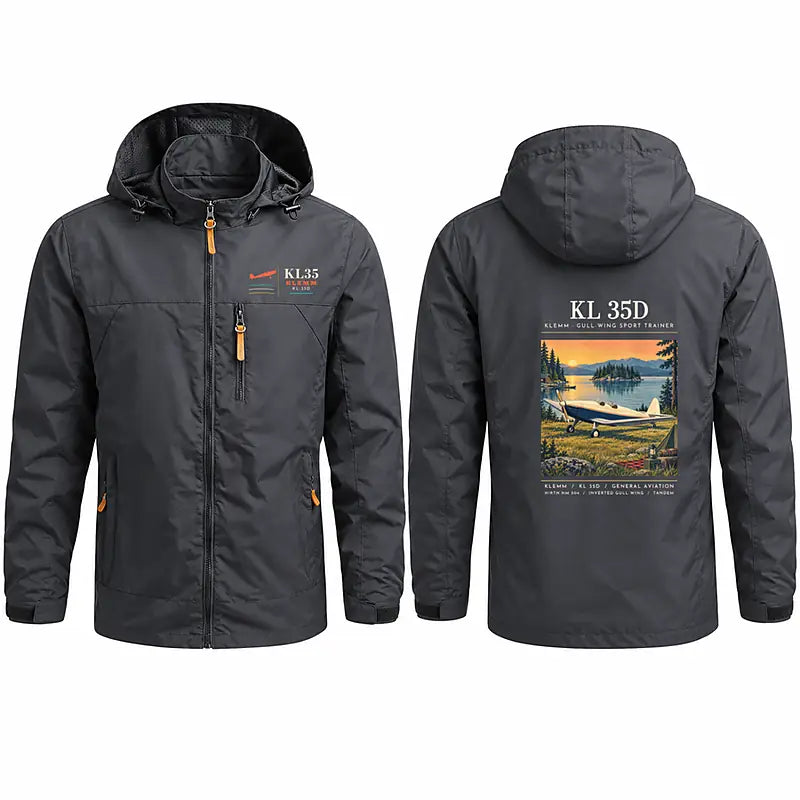 Klemm Kl 35D Stylish Jackets - Hooded Windbreaker - Poster - Charcoal