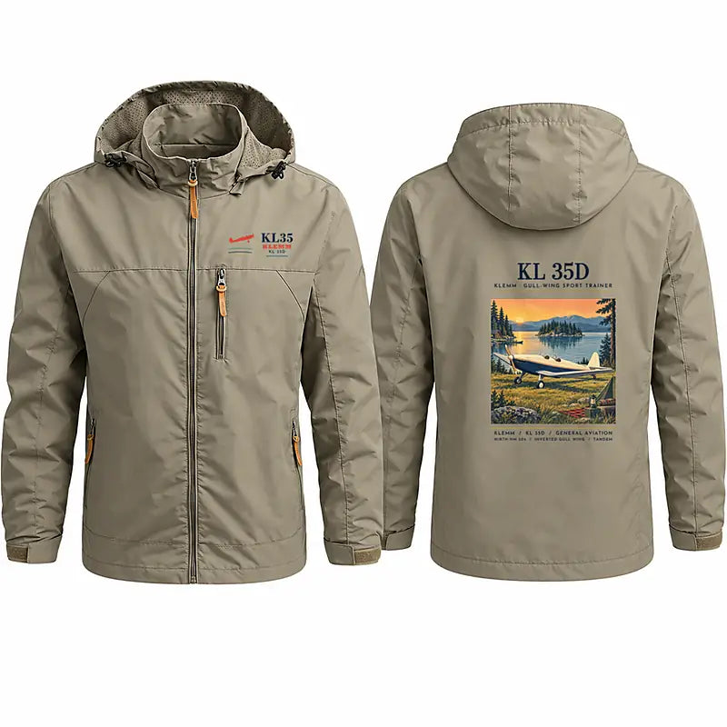 Klemm Kl 35D Stylish Jackets - Hooded Windbreaker - Poster - Khaki