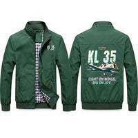 Thumbnail for Klemm Kl 35D Stylish Jackets - Stand Collar - Cartoon - Green