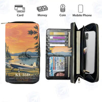 Thumbnail for Klemm Kl 35D Leather Wallets - Zip Long Wallet - 3D + Name