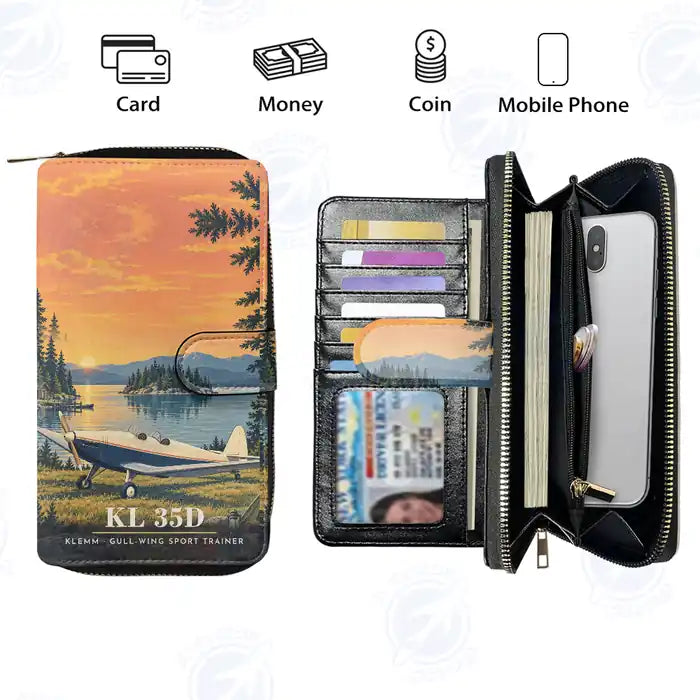 Klemm Kl 35D Leather Wallets - Zip Long Wallet - 3D