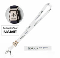Thumbnail for Knock City Series seat belt lanyard - white with name