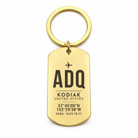 Thumbnail for Kodiak Airport ADQ - Key Chain - Original Design - Gold