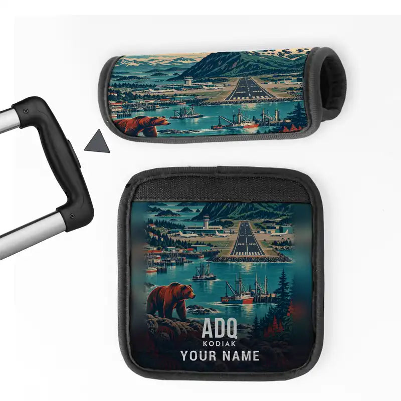 Kodiak Airport (ADQ) Luggage Handle Covers - 3D Full Print + Name