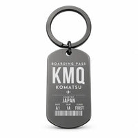 Thumbnail for Komatsu Airport KMQ - Key Chain - Boarding Pass Style - Black