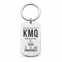 Thumbnail for Komatsu Airport KMQ - Key Chain - Boarding Pass Style - Silver