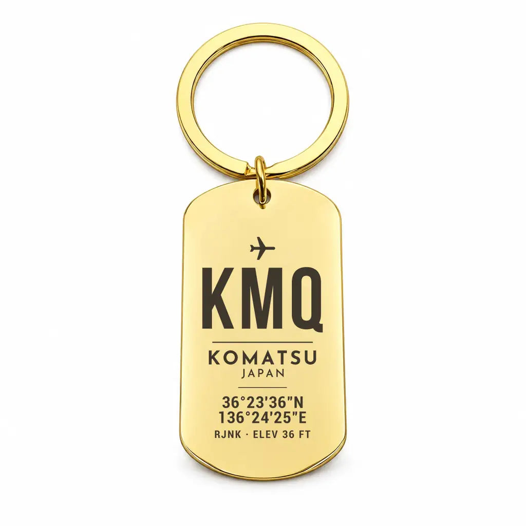 Komatsu Airport KMQ - Key Chain - Original Design - Gold