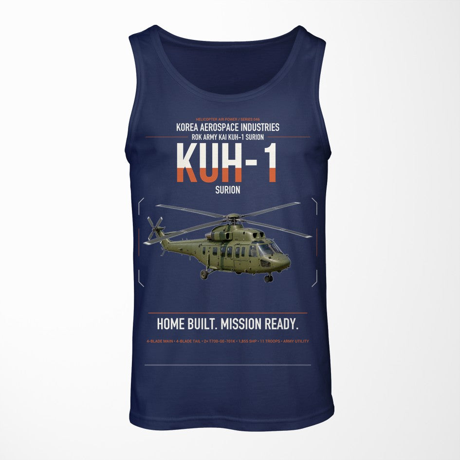 Korea Aerospace Industries KUH-1 Surion design on dark blue tank top