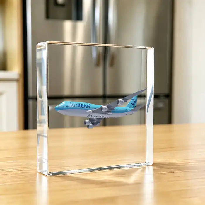 Korean Air Boeing 747 Airplane Crystal Ornament - Korean Air Boeing 747 - Crystal - Kitchen