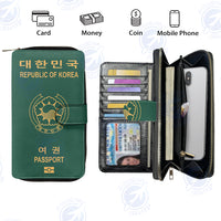 Thumbnail for Korean Passport Designed Leather Long Zipper Wallets